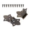 DRELD 2Pcs Flower Cabinet Hinge Furniture Fitting with Screws Jewelry Gift Wine Wood Box Door Butt Hinge for Woodworking 57*31mm