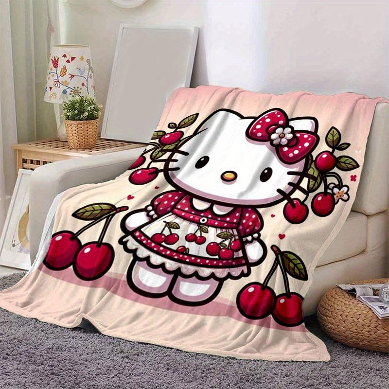 1pc. Hello Kitty Cherry Blossom Patterned Blanket - Perfect for Home, Office, Outdoor Use & Gift Ideasz0411207