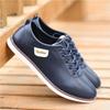 Frühling und Herbst Herren Casual Lederschuhe Herren koreanische Version des Trends Jugend Leder Panel Schuhe weiß atmungsaktiv