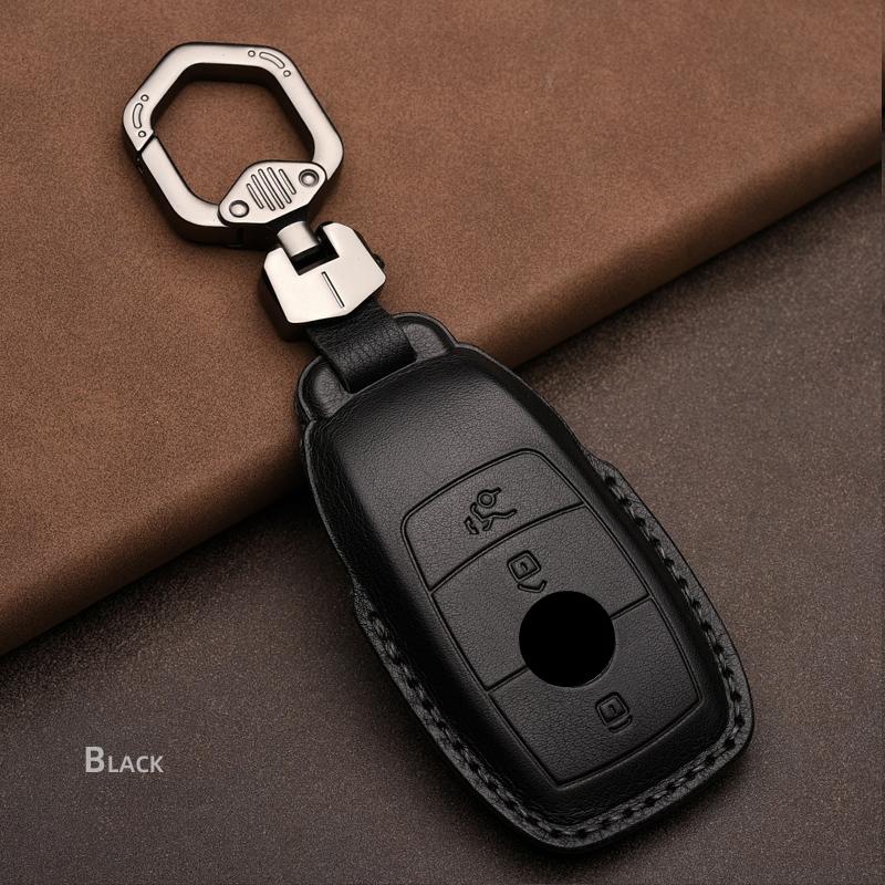 Genuine Leather Car Key Case Cover for Mercedes-Benz W203 W210 W211 Amg W204 C E S Cls Clk Cla Slk Classe Smart Car Keychain