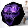 1pc Gorilla Sunglasses Automatic Folding Umbrella - 8-Rib Iron Frame, Windproof, Portable Sunshade with Plastic Handle for Travel & Outdoor