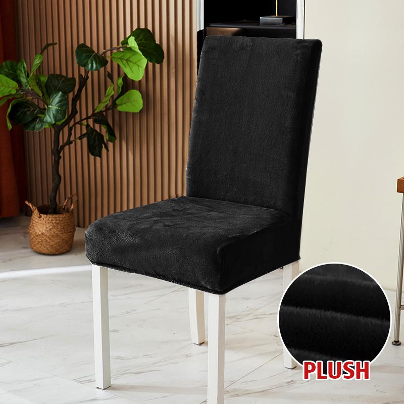 Thick Plush Chair Cover Elastic Stretch Chair Slipcover Seat Covers for Kitchen Dining Room Wedding Banquet Hotel Home Removable