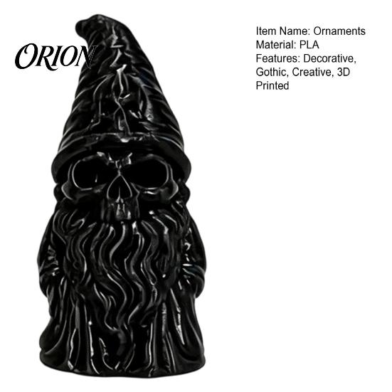 Durable PLA Resin Craft 3D Printed Skeleton Gnome Figurine, Gothic Skull Goblin Statue, Spooky Dark Desktop Decoration Ornament for Home Office