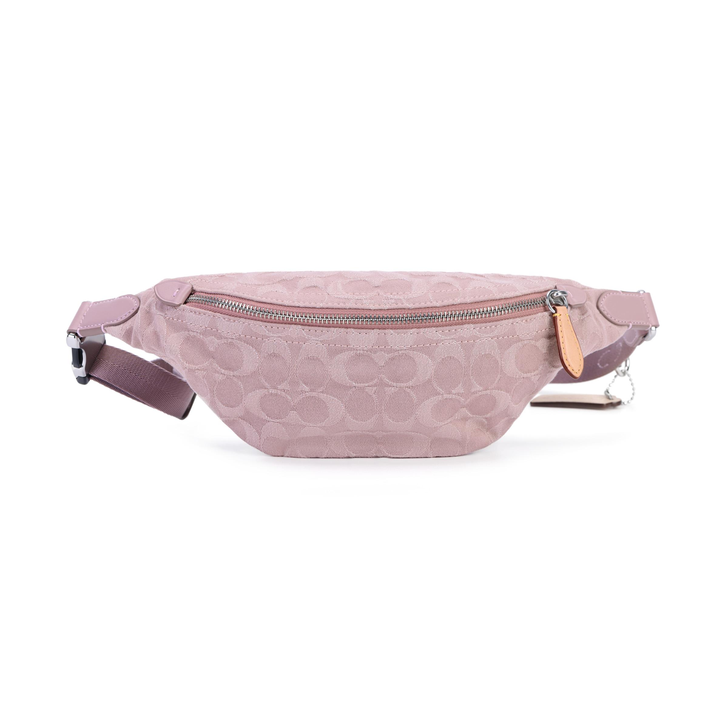 Coach Charter 34 Solid Color Embossed Logo Classic Floral Fabric Chest Bag Women bags Purple CJ825-MBS Basic Set (Bag+Dust Bag)