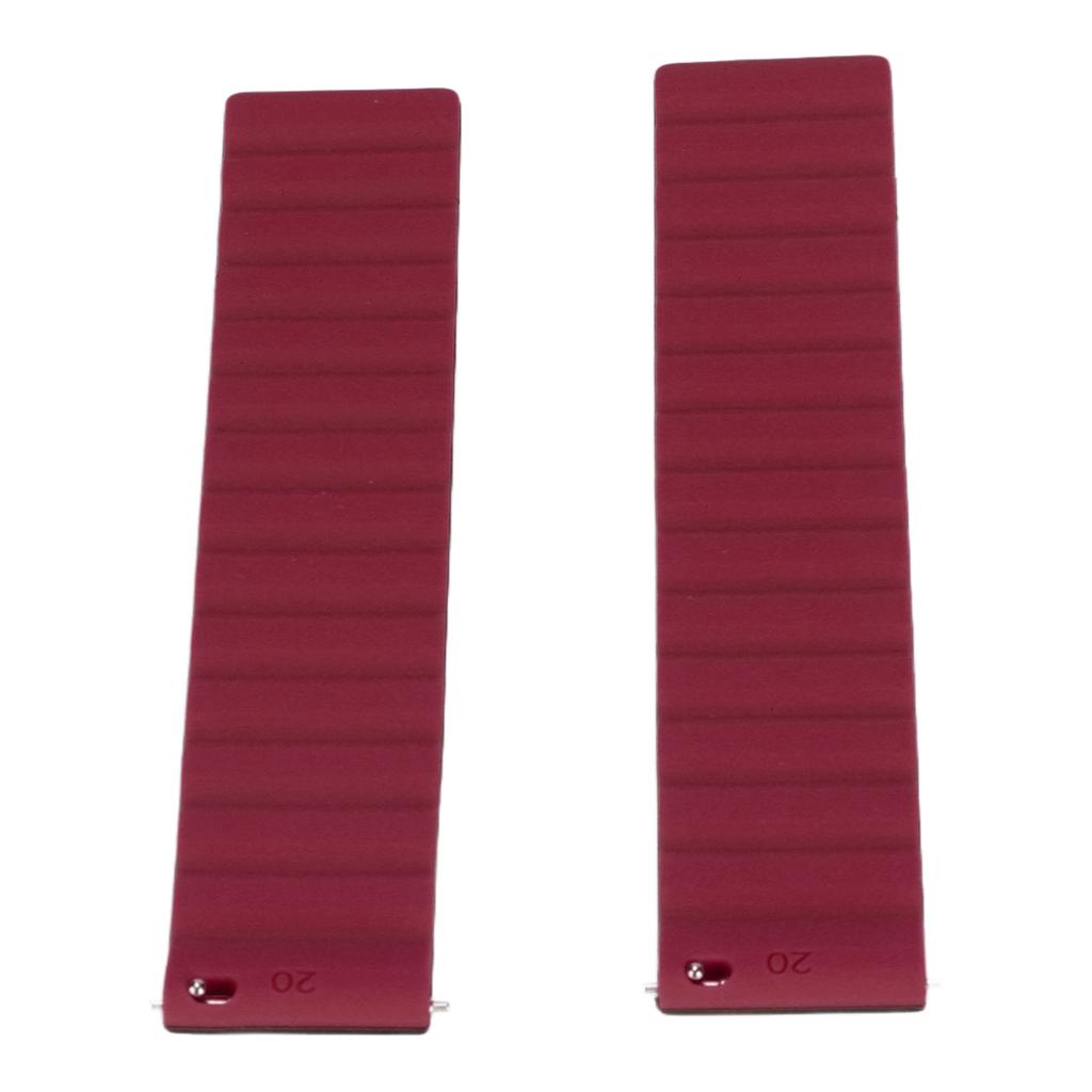 20mm Universelles Uhrenarmband Silikon Magnetisches Uhrenarmband Verstellbares Uhrenarmband für Amazfit Bip Schwarz Rot