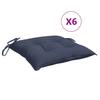 Chair Cushions 6 Pcs. Navy Blue 40 X 40 X 7 Cm Oxford Fabric