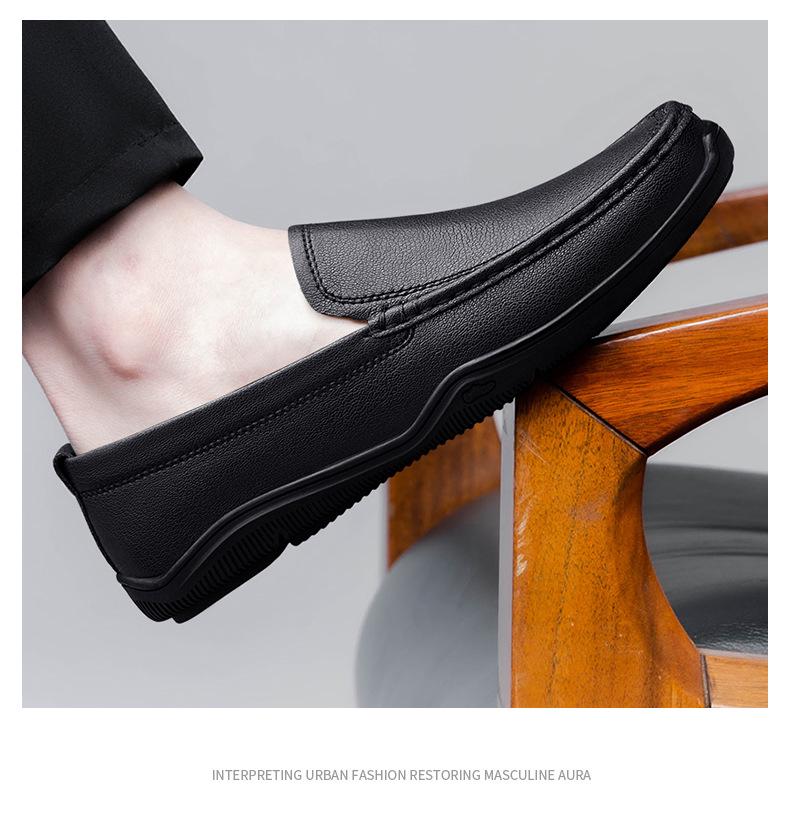 New Men's Genuine Leather Loafers: Breathable, Soft Sole Slip-on Casual Driving Shoes