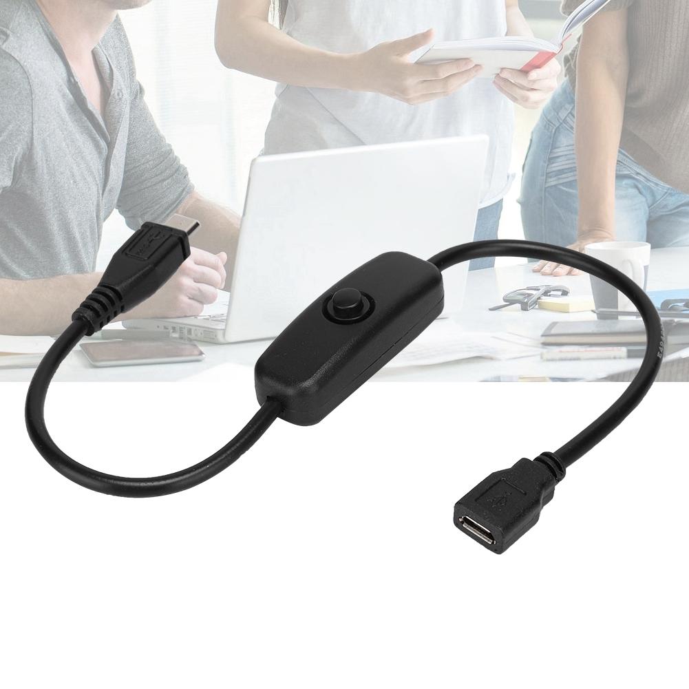 Micro USB Female to Male Extension Cable with 501 Button Switch for Raspberry Pi