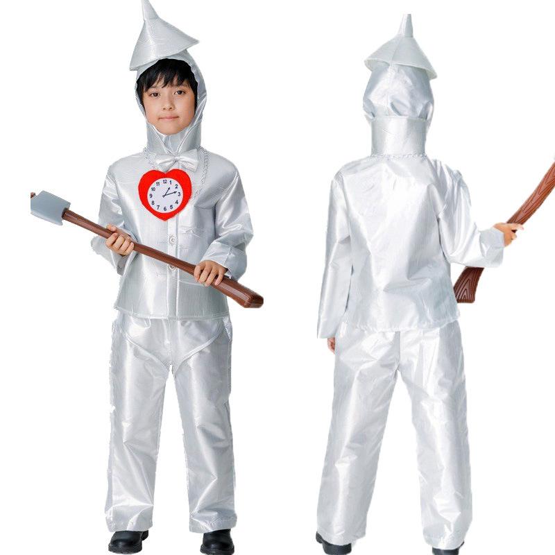 

Костюм на Хэллоуин Волшебник страны Оз Железный Дровосек Серебряный Железный Дровосек Детский Взрослый Костюм Родитель-Ребенок XXL