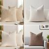 4Pcs Corduroy Throw Pillow Cover 3D Texture Plush Pillow Case Solid Color Cushion Cover