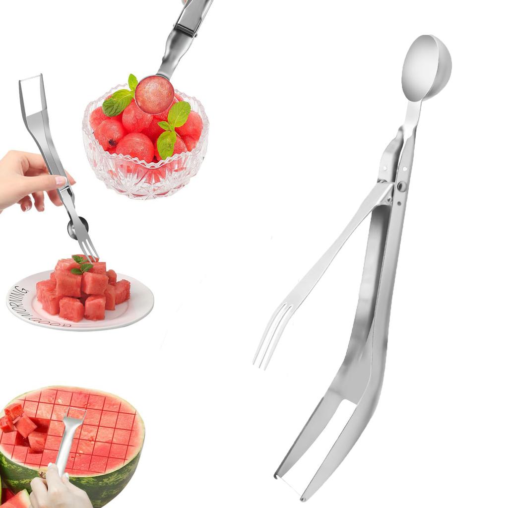 Watermelon Choxila,Stainless Steel Watermelon Cutter Cool Watermelon Knife Fun Watermelon Cutting Tool With 2PCS