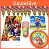 Mario Super Themed Birthdy Party Supplies Decor Banner Cups Tablecloth Napkins