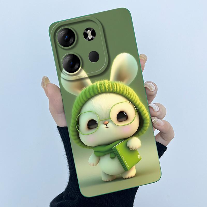 For Tecno Spark Go 2023 Pop 7 Pro BF7 Infinix Smart 7 Plus Smart7 HD Case Lovely Cartoon Cat Liquid Silicone Soft TPU Back Cover