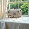 New Simple and Fashionable Colored Diamond Flower Handbag Wedding Party Sweet and Fresh Dinner Bag Single Shoulder Oblique Span Bag