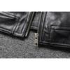 Chinese Size Men Leather Jacket Uncoated Goatskin Leather Soft Slim Spring Autumn