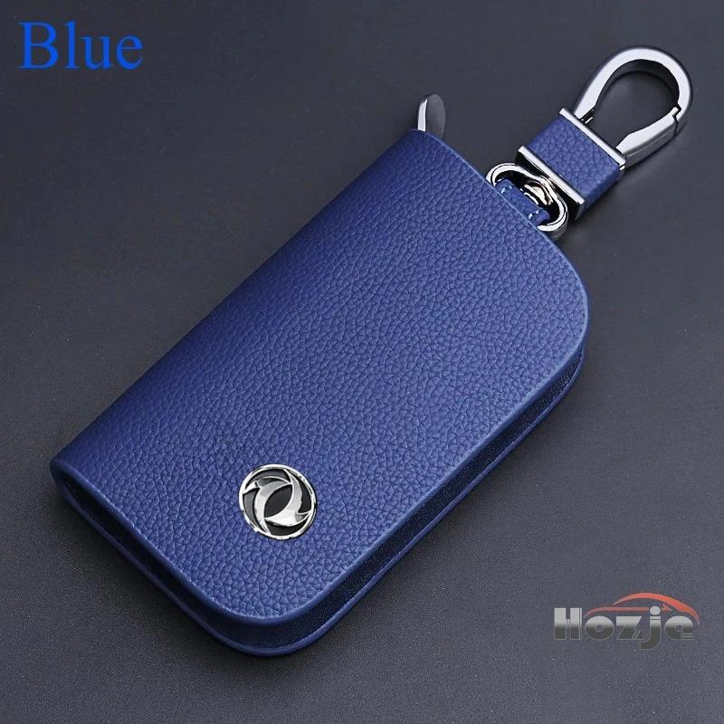 Leather Car Key Case Zipper Key Cover For Dongfeng Box Mage Nammi 01 Shine 007 008 Ax7 T5 Evo Huge Rich 6 580 Sx6 Accessories