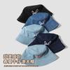 Bow embroidered denim fisherman hat children spring and summer fashion travel sunscreen sunshade basin hat
