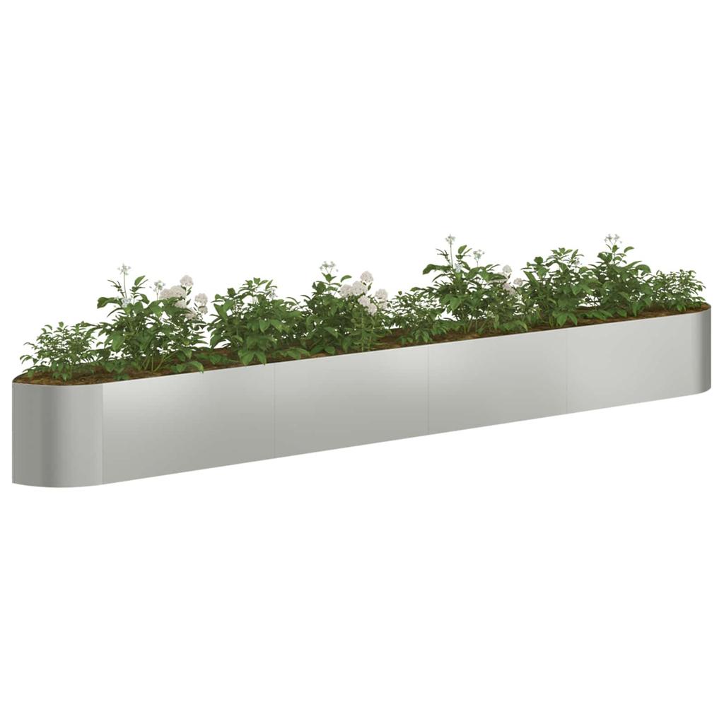 Raised Garden Bed Galvanized Steel 380 X 40 X 40 Cm Steel