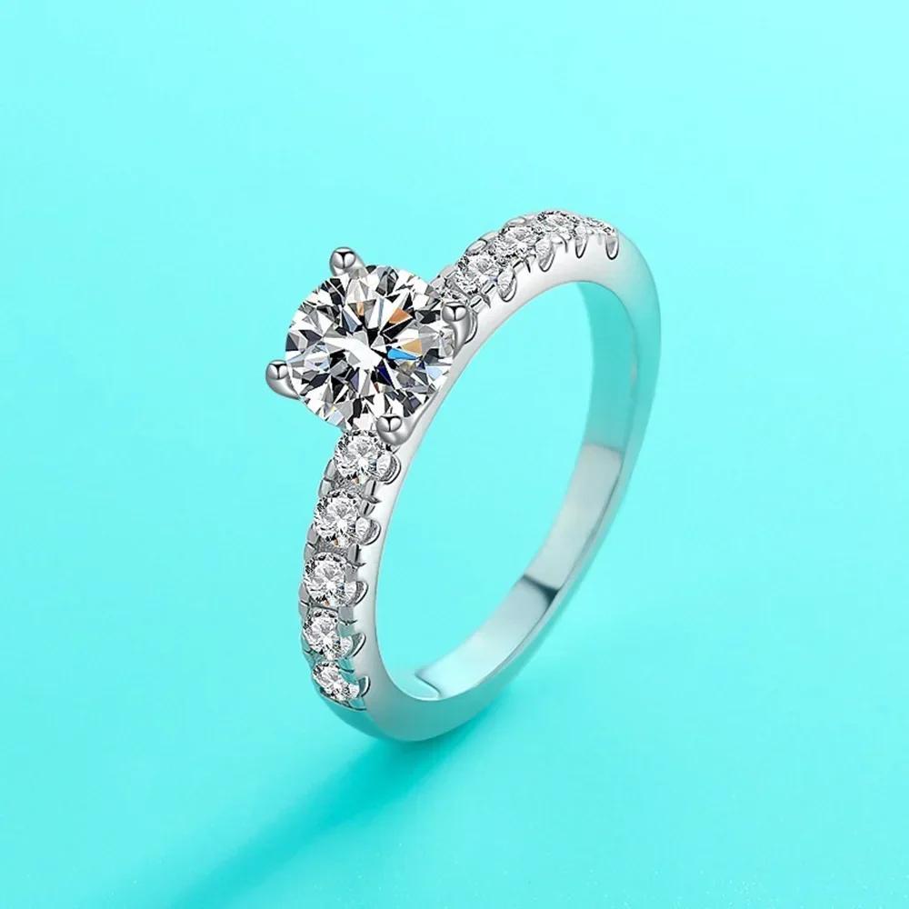 Cbtb Exquisite D Colur 1-3 Carat Moissanite Four Claw Ring for Women Wedding Eternal Jewelry