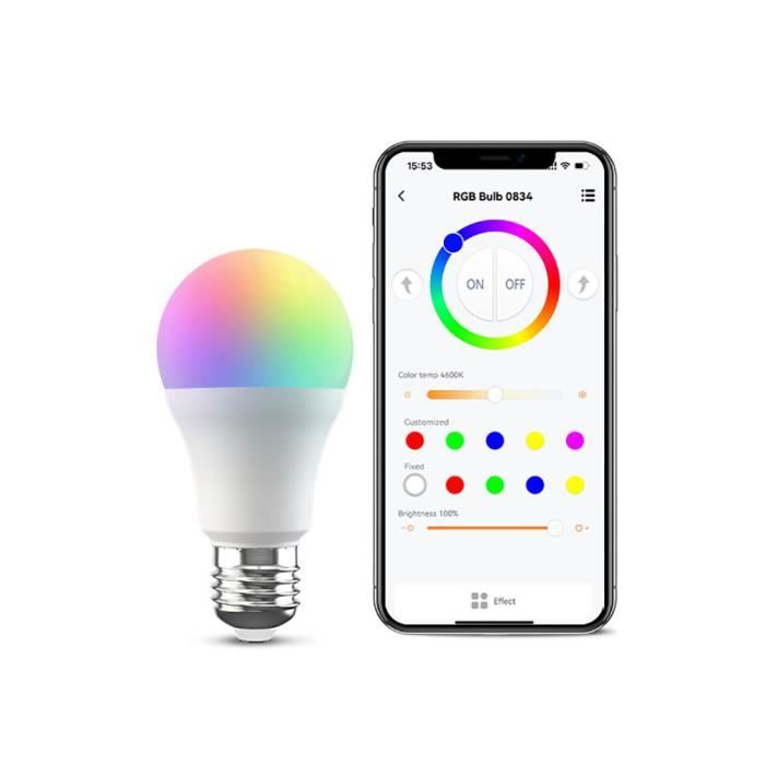 Ampoule led intelligente - broadlink - e26/e27 - bluetooth rvb - 9w - compatible variateur