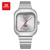OPK Brand Watch Square Steel Belt Men's Watch Luminous Waterproof Single Calendar Quartz Watch Men's Watch
