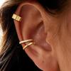 9pcs Minimalist Vintage C-Shaped Rhinestone Clip-On Earrings Set Gold Color Zircon Exclusive Design Ear Cuff For Women Jewelry