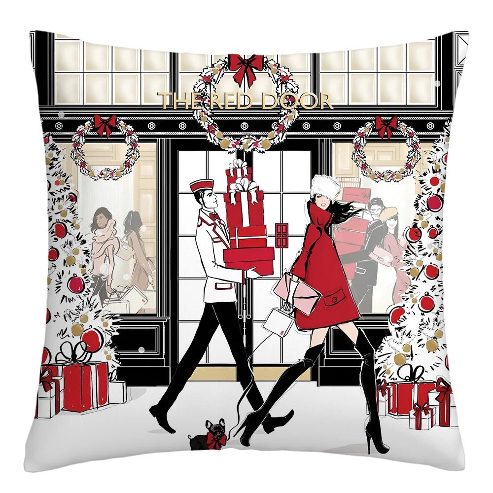 Fashion Illustration Pillowcase, Girl's Favorite Cushion Cover, Sofa Decoration Cushion Cover Home Decoration 50x50 40x40 60x60