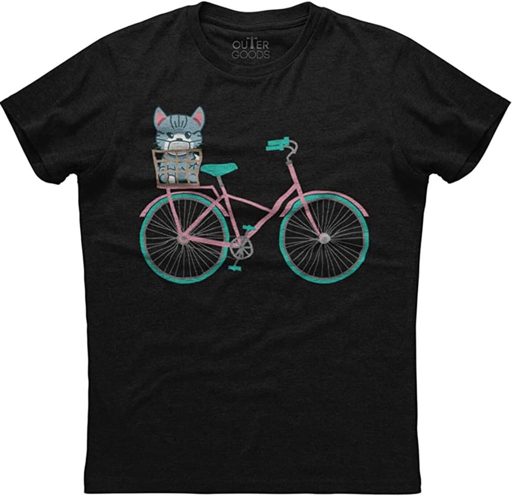 Bicicleta Antiga Cachorrinho Adorável em Cesta Camisetas Masculinas de Algodão de Manga Curta com Número