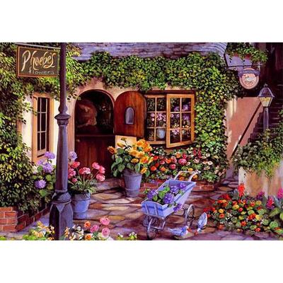Diamant-Gemälde, Blumenladen, Garten, komplettes Bohr-Set, handgefertigt, DIY-Diamant-Stickerei, Mosaik-Gemälde