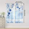 2 Pcs Elegant Blue & White Christmas Ball Sheer Curtains – Light Filtering for Living Room Bedroom Office Kitchen