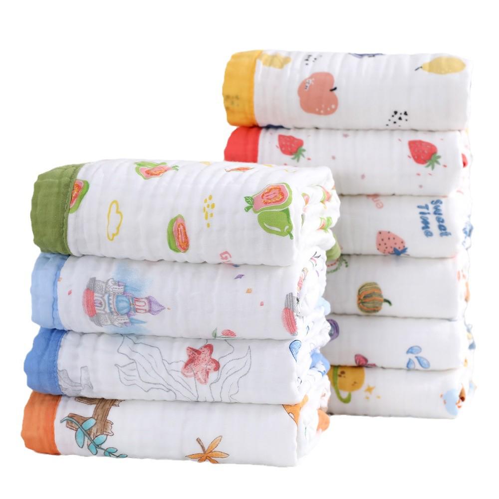 Pătură personalizabilă cu șase straturi din bumbac seersucker pentru copii și prosop pentru bebeluș - Moale, absorbant și pătură cu margine lată