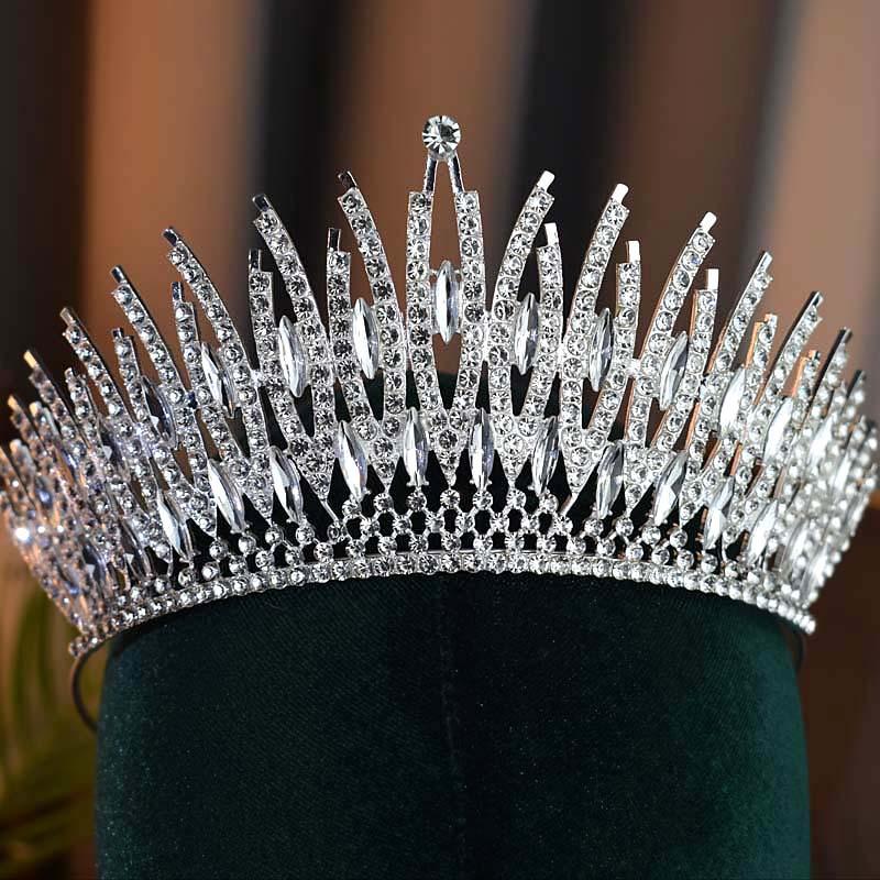

Европейская и американская корона невесты, свадебное платье и аксессуар для волос, роскошная корона из страз, выступление на балу, церемония награждения, грандиозный головной убор
