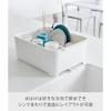 Yamazaki Jitsugyo Dish Drying Set, White, Approx. W37 x D28 x H145cm, Tower Series, Washing Basin,