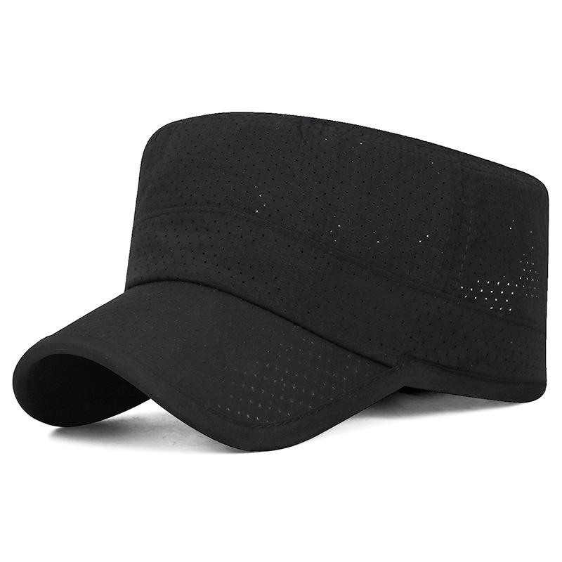 Summer Breathable Solid Color Sunscreen Quick-Drying Cap Adjustable Outdoor Sunshade Flat Top Cap