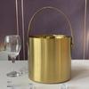 Stainless Steel Double-Layer Ice Bucket with Handle and Lid for Champagne, Wine, or Bar Use
