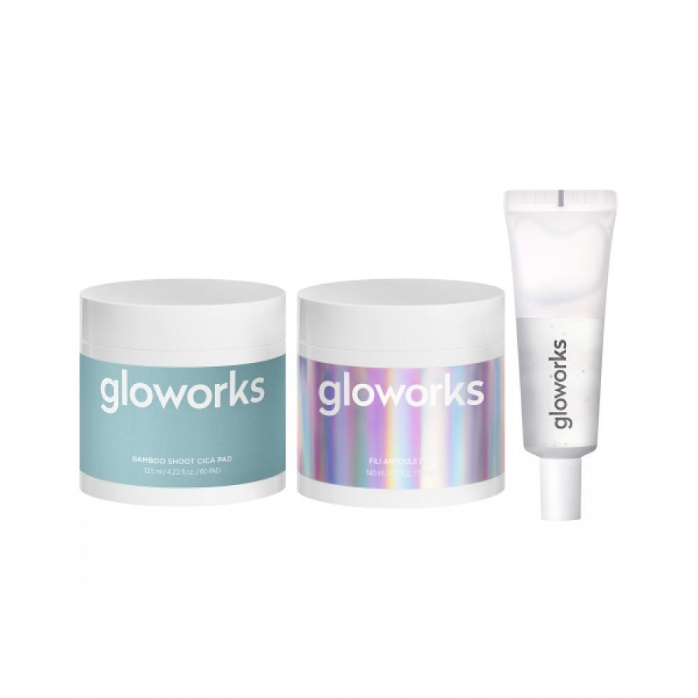 Gloworks Philly Ampoule Pad 70 Sheets + Juksun Cica Pad 60 Sheets + Glow Shot Ampoule 15 25ml FREE