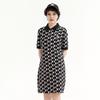 MLB New York Yankees Logo Print Sports Interwoven Letter Mid-Waist A-Line Casual Polo Dress Women dresses Black 3FOPM0233-50BKS