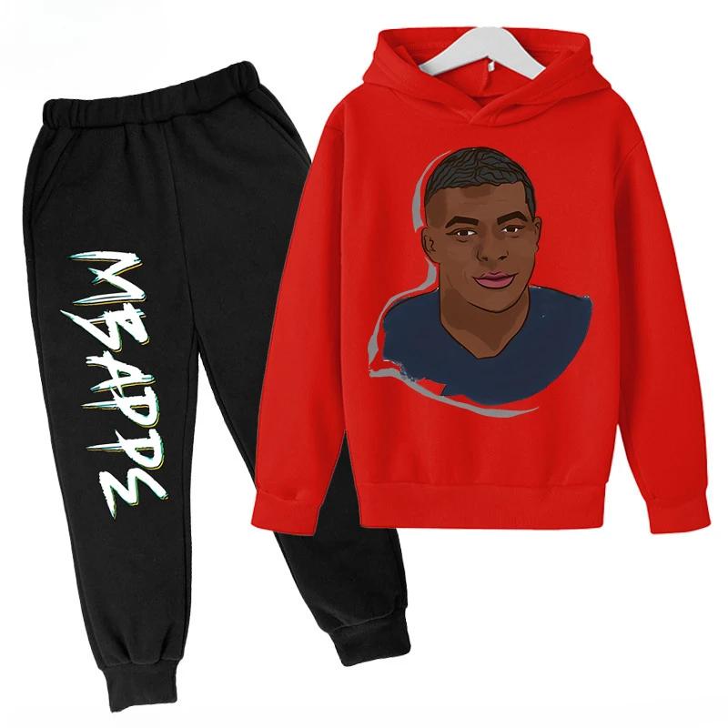 

Spring and Autumn Mbappe Printed Children s Hoodie Set Sweatshirt Pants Sportswear 2-piece Set for Boys and Girls Kids Clothes 120