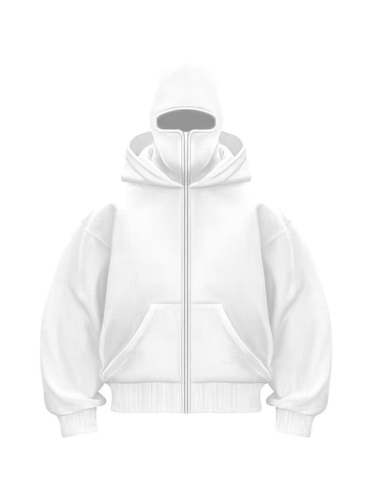 High-Weight Double Hooded Iron Zipper Sweatshirt - Youth Solid Color for Autumn/Winter 