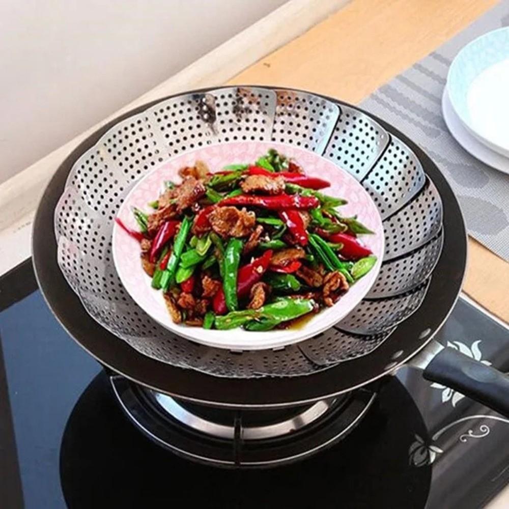 Lotus Leaf Shape Steamer Rack Stainless Steel Steamer Plate Vegetable Fruit Basket  Kitchen Tools