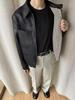 Men's Korean-Style PU Leather Houndstooth Lined Hunting Jacket - Autumn/Winter Casual Outerwear