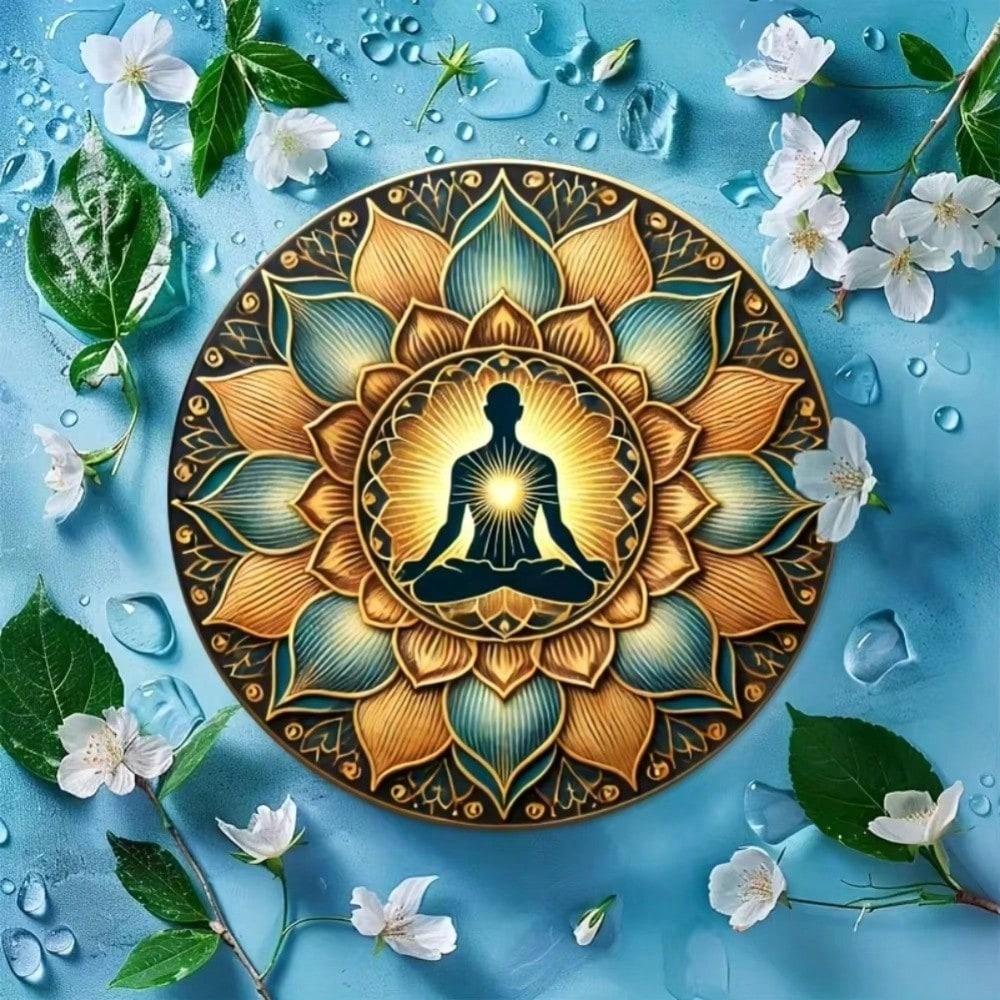 Lotus Mandala Metal Wall Art Large Yoga Decor Spiritual Zen Home Office