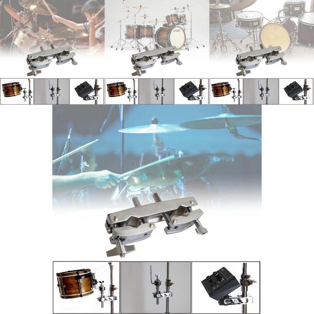 Heavy Duty Drum Set Clamp Reliable Dual Drum Holder Jazz Drum Mounting Clip