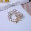 Elegant Women's Pearl Bow Brooch - Japanese & Korean Anti-Exposure Pin 