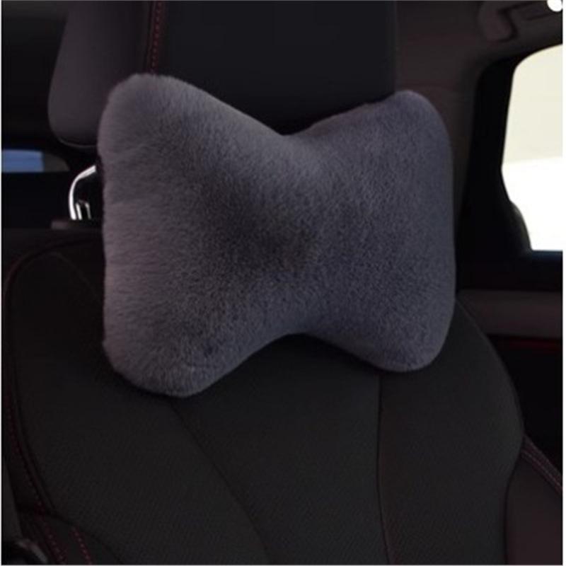 Car Plush Neck & Waist Pillow Set - Bone-Shaped Headrest Pair