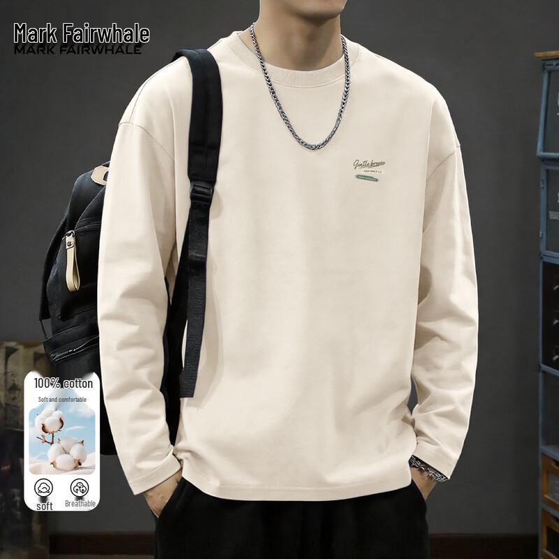 Mark Fairwhale Men's Cotton Long-Sleeve Casual T-Shirt