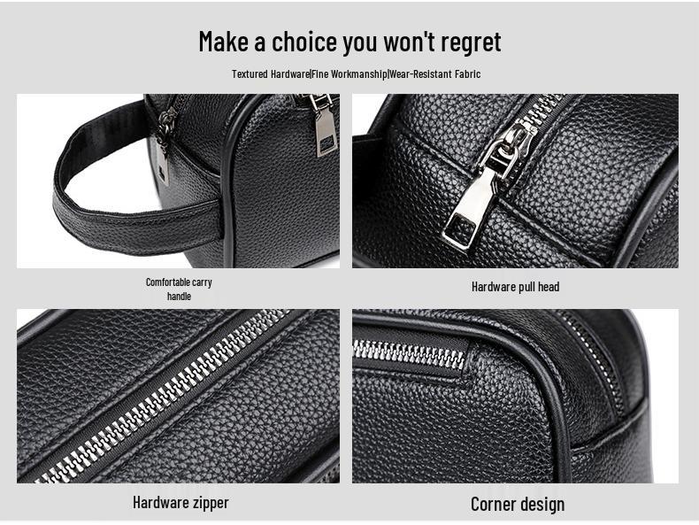 Men's Large Capacity Lightweight PU Business Clutch Bag