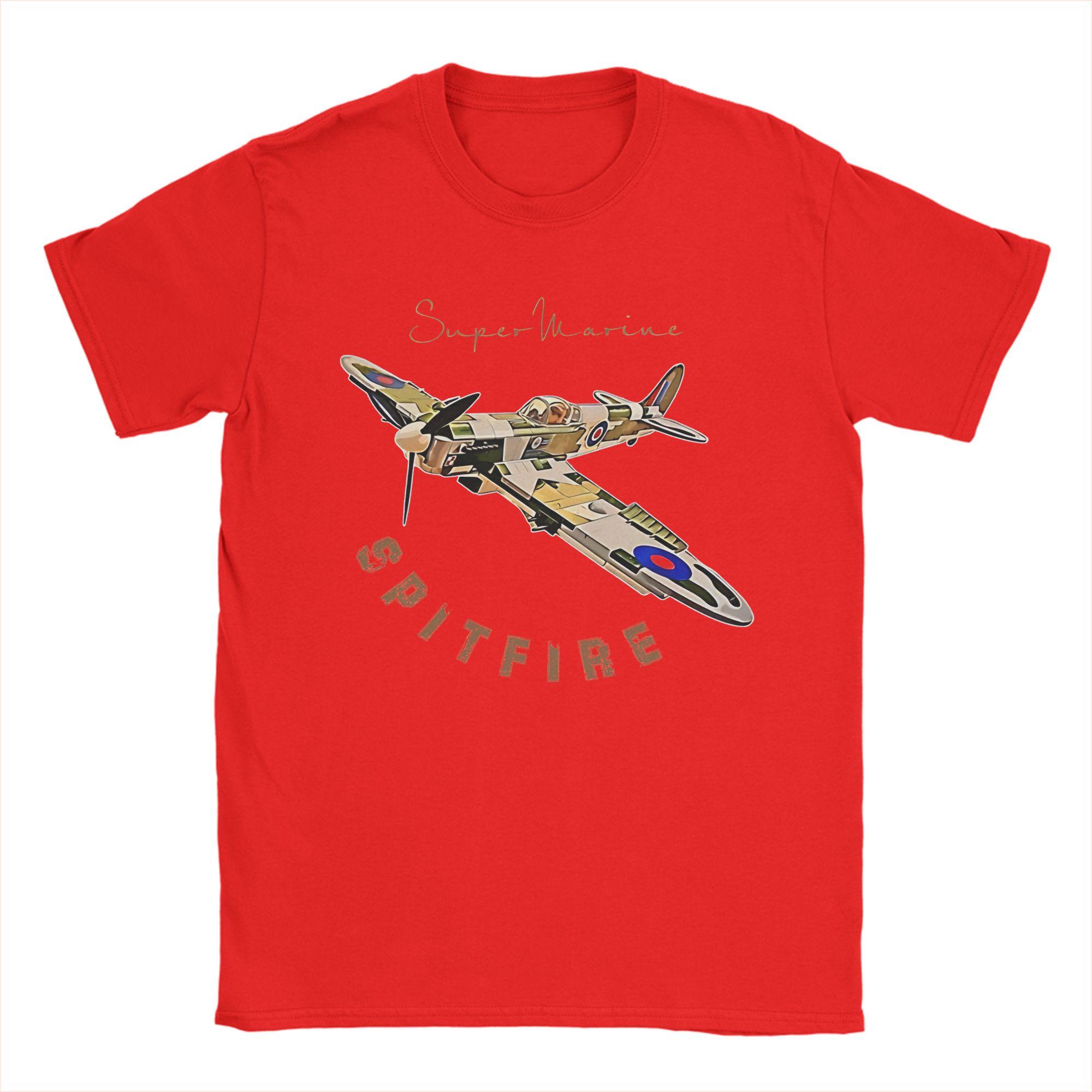 

Spitfire Supermarine RAF Fighter Aircraft Cotton T Shirts Leisure Tee Shirt for Men Summer Aesthetic Printed Short Sleeve Tops S