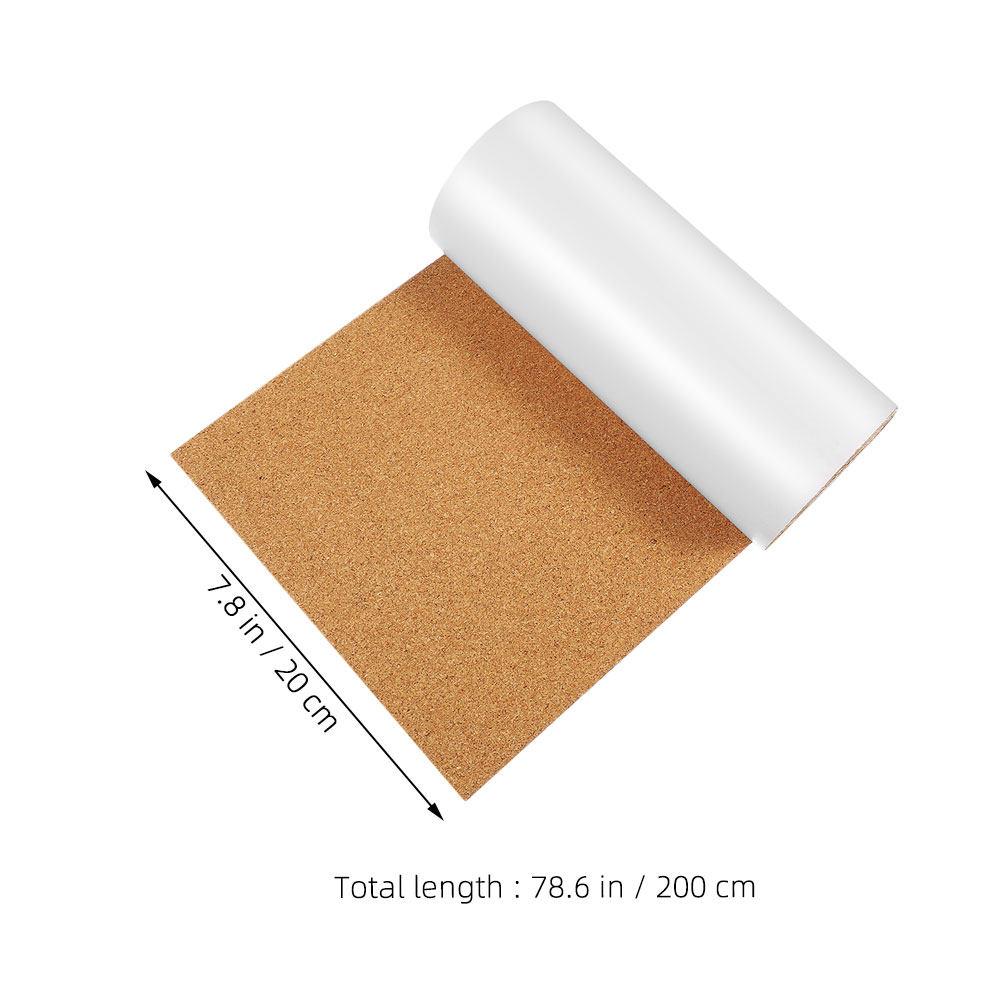 Self Adhesive Cork Roll 20cmx200cm 1Mm Thick Flexible Cork Mat for DIY Drawer Liner Wall Decoration Office Home School Memo
