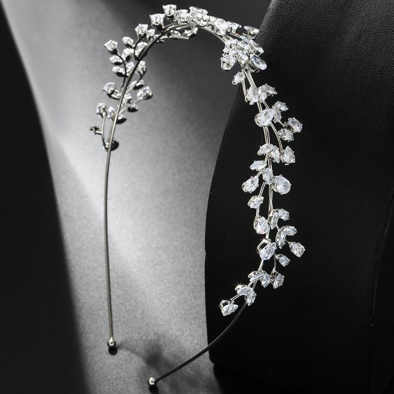 Wedding headband tiara bridal accessories minimalist elegant crystal flower headband